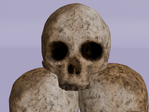 リアルな頭蓋骨のピラミッドの詳細な骨のテクスチャ 3Dモデル