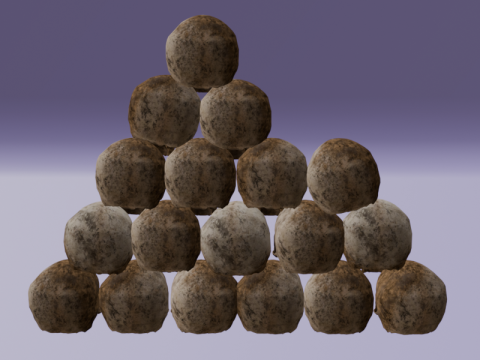 リアルな頭蓋骨のピラミッドの詳細な骨のテクスチャ 3Dモデル