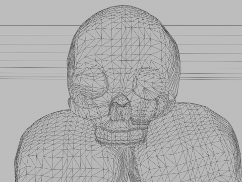 リアルな頭蓋骨のピラミッドの詳細な骨のテクスチャ 3Dモデル