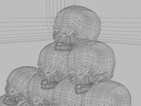 リアルな頭蓋骨のピラミッドの詳細な骨のテクスチャ 3Dモデル