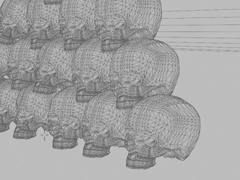 リアルな頭蓋骨のピラミッドの詳細な骨のテクスチャ 3Dモデル