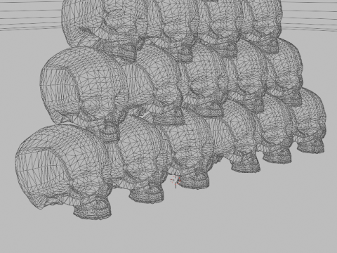 リアルな頭蓋骨のピラミッドの詳細な骨のテクスチャ 3Dモデル