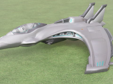 Gerçekçi Fütüristik Bilim Kurgu Uzay Gemisi Gelişmiş Starfighter Tasarımı 3D Model