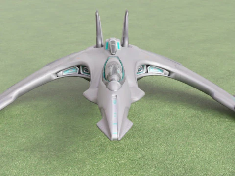 Realistic Futuristic Sci-Fi Spaceship Advanced Starfighter Design 3D Model