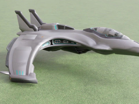 Realistic Futuristic Sci-Fi Spaceship Advanced Starfighter Design 3D Model