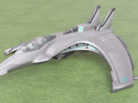 Gerçekçi Fütüristik Bilim Kurgu Uzay Gemisi Gelişmiş Starfighter Tasarımı 3D Model