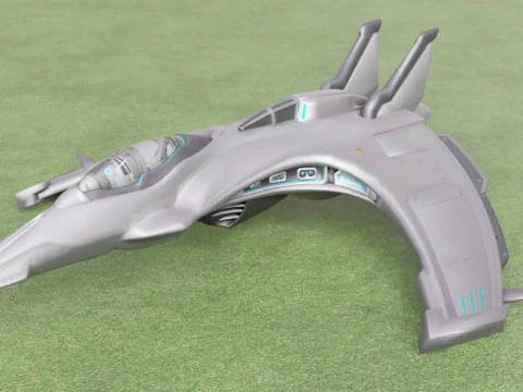 Realistic Futuristic Sci-Fi Spaceship Advanced Starfighter Design 3D Model