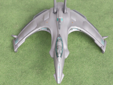 Gerçekçi Fütüristik Bilim Kurgu Uzay Gemisi Gelişmiş Starfighter Tasarımı 3D Model