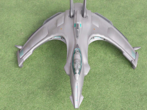 Realistic Futuristic Sci-Fi Spaceship Advanced Starfighter Design 3D Model