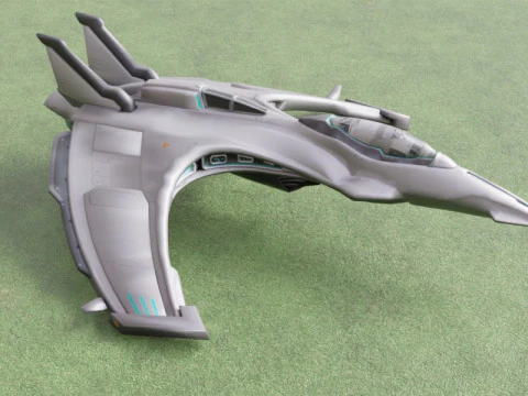 Realistic Futuristic Sci-Fi Spaceship Advanced Starfighter Design 3D Model