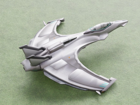 Gerçekçi Fütüristik Bilim Kurgu Uzay Gemisi Gelişmiş Starfighter Tasarımı 3D Model