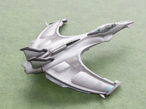 Realistic Futuristic Sci-Fi Spaceship Advanced Starfighter Design 3D Model