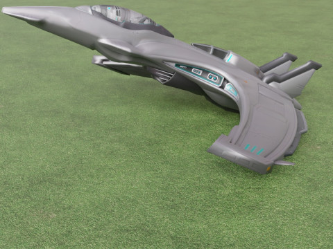 Gerçekçi Fütüristik Bilim Kurgu Uzay Gemisi Gelişmiş Starfighter Tasarımı 3D Model