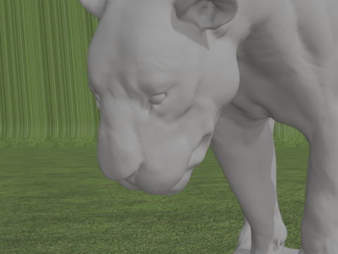 Estatua realista de pantera Escultura detallada de depredador sobre base de roca Modelo 3D