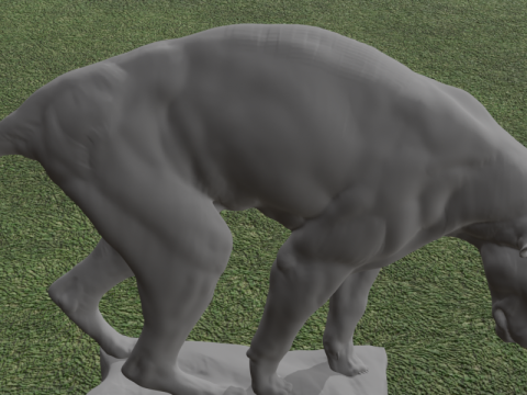 Estatua realista de pantera Escultura detallada de depredador sobre base de roca Modelo 3D