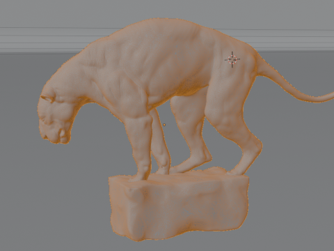 Estatua realista de pantera Escultura detallada de depredador sobre base de roca Modelo 3D