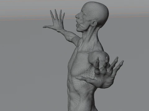 Struktur Anatomi Tubuh Penuh Anatomi Otot Manusia yang Realistis Model 3D