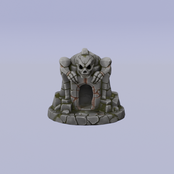 शैलीबद्ध खोपड़ी कालकोठरी प्रवेश द्वार 3D मॉडल .c4d .max .obj .3ds .fbx .stl .blend 