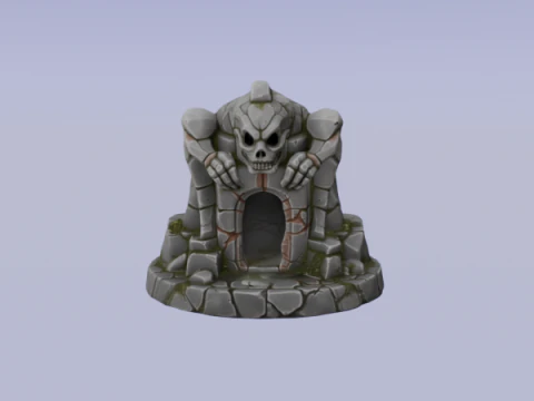 Stylized Skull Dungeon Entrance 3D Model
