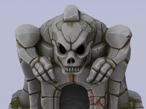 शैलीबद्ध खोपड़ी कालकोठरी प्रवेश द्वार 3D मॉडल