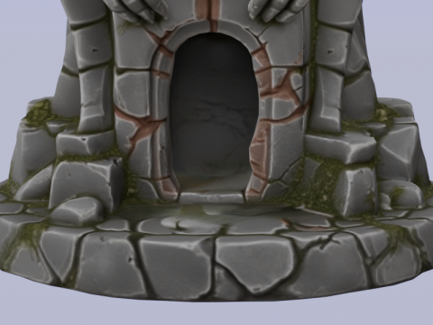 शैलीबद्ध खोपड़ी कालकोठरी प्रवेश द्वार 3D मॉडल