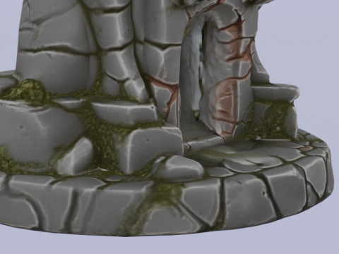 शैलीबद्ध खोपड़ी कालकोठरी प्रवेश द्वार 3D मॉडल