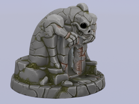 शैलीबद्ध खोपड़ी कालकोठरी प्रवेश द्वार 3D मॉडल