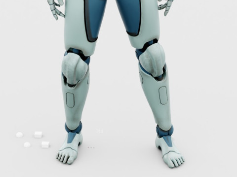 Ger&ccedil;ek&ccedil;i Robot Tamamen Donanımlı ve Animasyonlu Android 3D Model