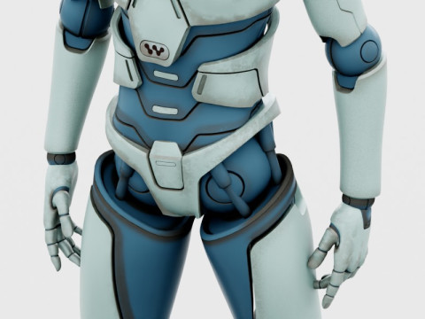 Ger&ccedil;ek&ccedil;i Robot Tamamen Donanımlı ve Animasyonlu Android 3D Model