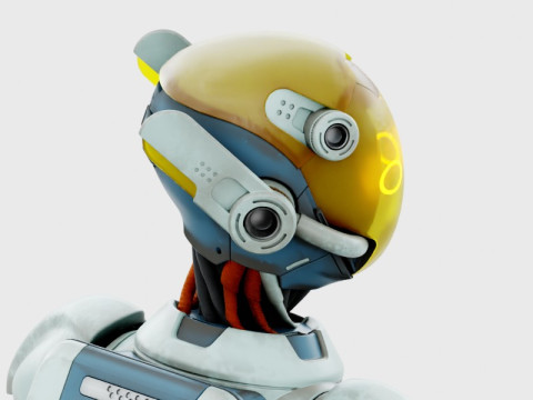 Ger&ccedil;ek&ccedil;i Robot Tamamen Donanımlı ve Animasyonlu Android 3D Model