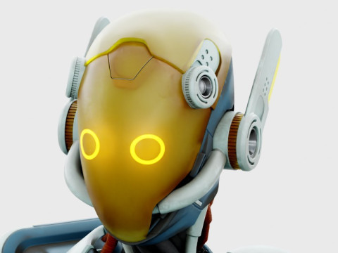 Ger&ccedil;ek&ccedil;i Robot Tamamen Donanımlı ve Animasyonlu Android 3D Model