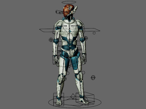 Ger&ccedil;ek&ccedil;i Robot Tamamen Donanımlı ve Animasyonlu Android 3D Model