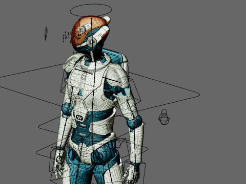 Ger&ccedil;ek&ccedil;i Robot Tamamen Donanımlı ve Animasyonlu Android 3D Model