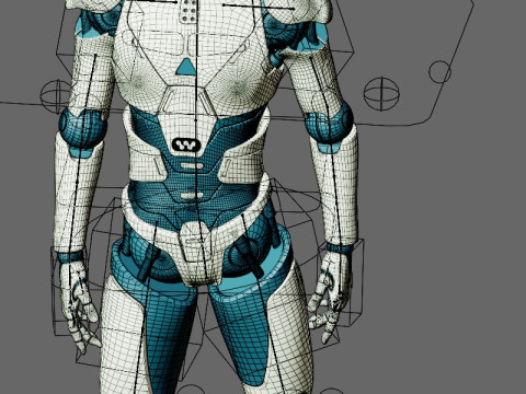 Ger&ccedil;ek&ccedil;i Robot Tamamen Donanımlı ve Animasyonlu Android 3D Model