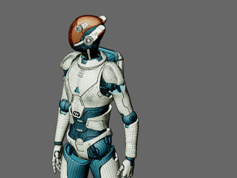 Ger&ccedil;ek&ccedil;i Robot Tamamen Donanımlı ve Animasyonlu Android 3D Model