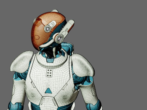 Ger&ccedil;ek&ccedil;i Robot Tamamen Donanımlı ve Animasyonlu Android 3D Model