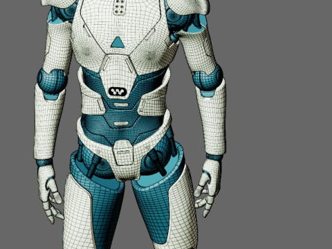 Ger&ccedil;ek&ccedil;i Robot Tamamen Donanımlı ve Animasyonlu Android 3D Model