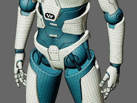 Ger&ccedil;ek&ccedil;i Robot Tamamen Donanımlı ve Animasyonlu Android 3D Model