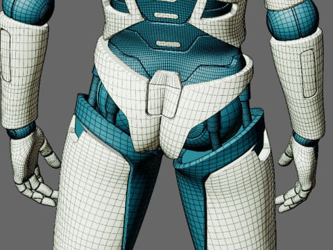 Ger&ccedil;ek&ccedil;i Robot Tamamen Donanımlı ve Animasyonlu Android 3D Model