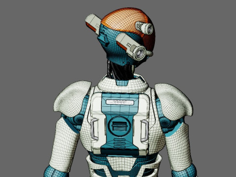 Ger&ccedil;ek&ccedil;i Robot Tamamen Donanımlı ve Animasyonlu Android 3D Model