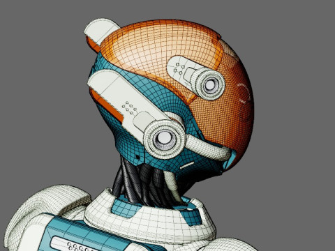 Ger&ccedil;ek&ccedil;i Robot Tamamen Donanımlı ve Animasyonlu Android 3D Model