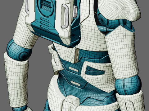 Ger&ccedil;ek&ccedil;i Robot Tamamen Donanımlı ve Animasyonlu Android 3D Model