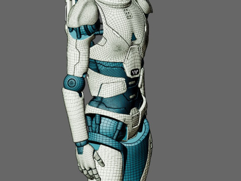 Ger&ccedil;ek&ccedil;i Robot Tamamen Donanımlı ve Animasyonlu Android 3D Model