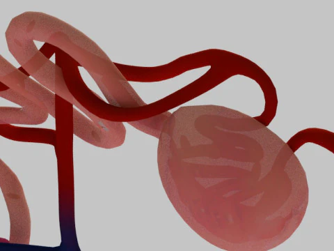 Highly Detailed Human Kidney Nephron 3D Model