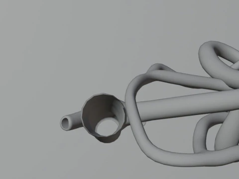 Highly Detailed Human Kidney Nephron Beshmesh 3D Model