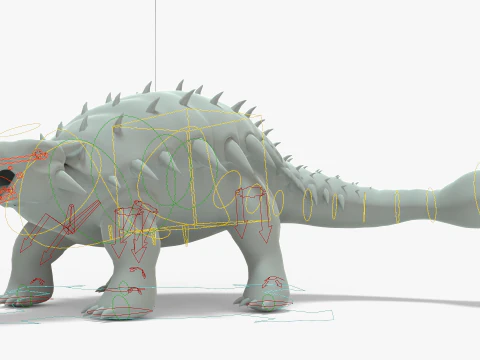 Ankylosaurus Dinosour Fully Rigged High-Quality 3D Model