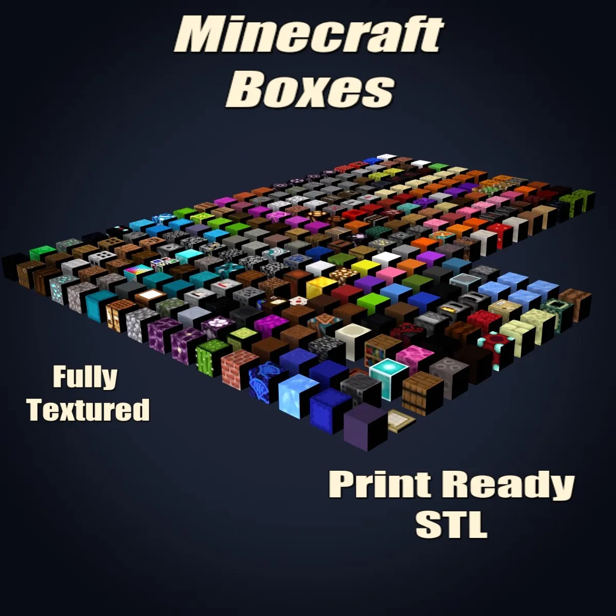 Minecraft Blocks Collection 3D Printable Model Pack 3D Print Model .c4d .max .obj .3ds .fbx .stl .blend 