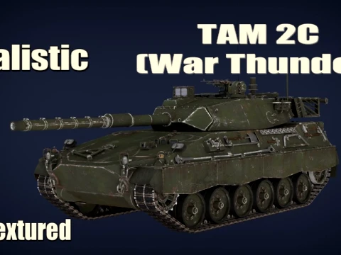 TAM 2C 워 썬더 주력 전투 탱크 3D 모델