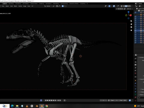 Highly Detailed Dinosaur Skeleton Display for Museum Medical Educational 3D Printable Model Sepa 3D Model