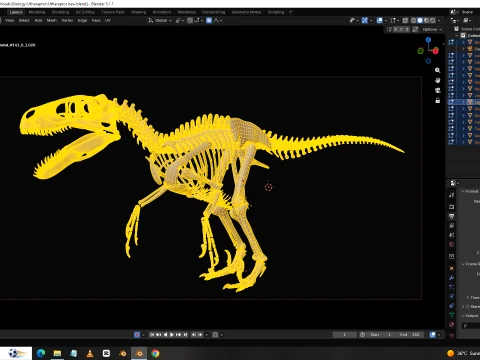Highly Detailed Dinosaur Skeleton Display for Museum Medical Educational 3D Printable Model Sepa 3D Model